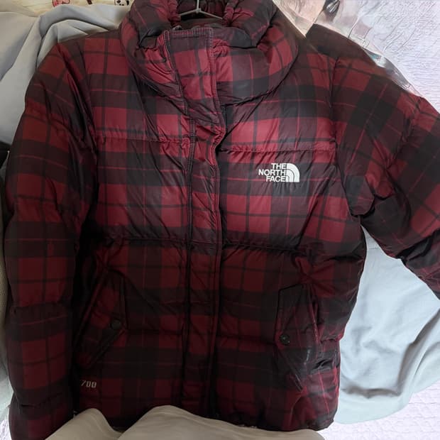 노스페이스 체크패딩 희귀빈티지