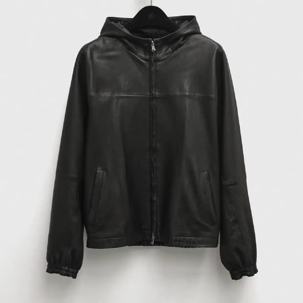 유스 / 25FW Leather Hooded Jumper / M
