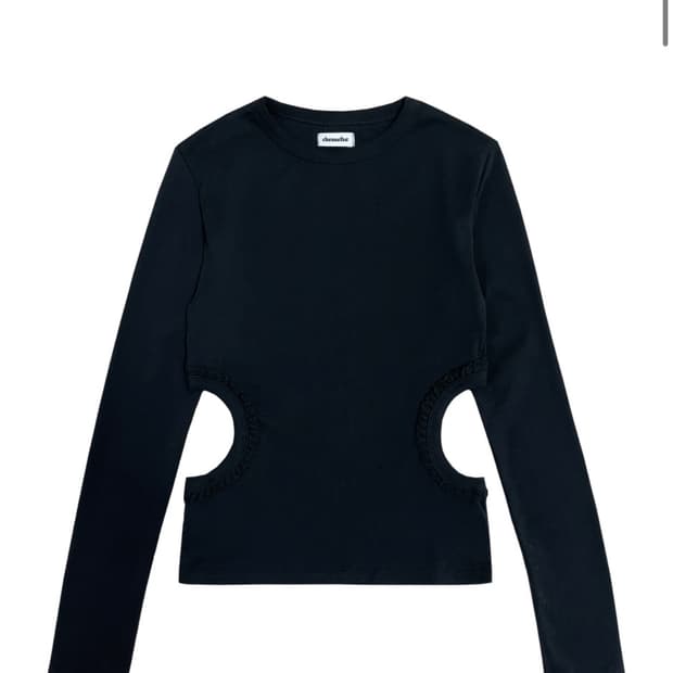 체메씨 HOLE LACE LONG SLEEVE (BLACK)