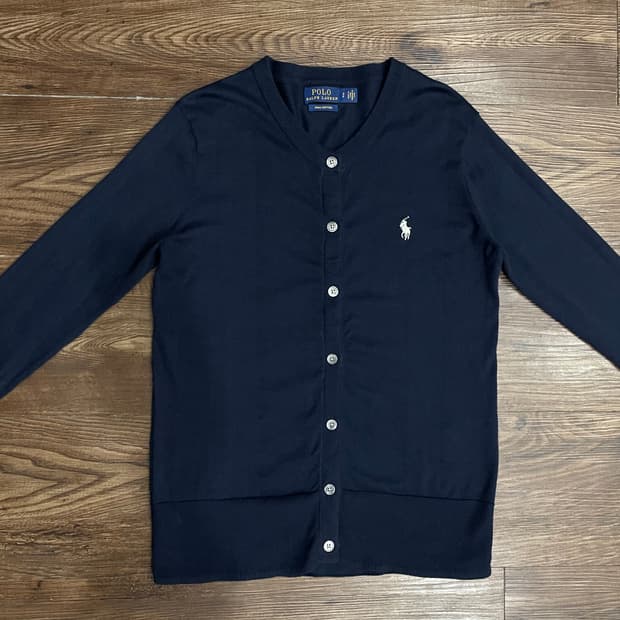 폴로 랄프로렌 피마코튼 가디건 네이비