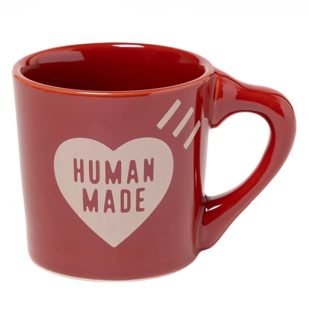 휴먼 메이드 커피 머그 컵 레드 머그컵 캠핑 소품 커피잔