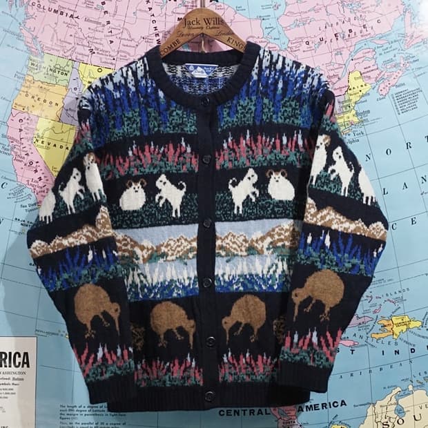 뉴질랜드 Pure Wool 핸드메이드 가디건