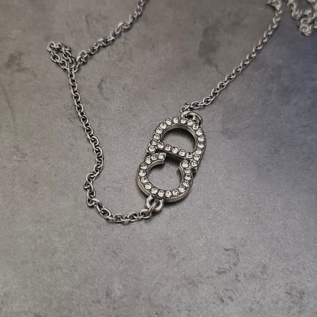 78 디올 CD 정품 빈티지 업사이클링 목걸이 써지컬