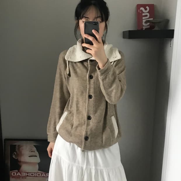 일본 JPN 빈티지 쉐르파 버튼 집업