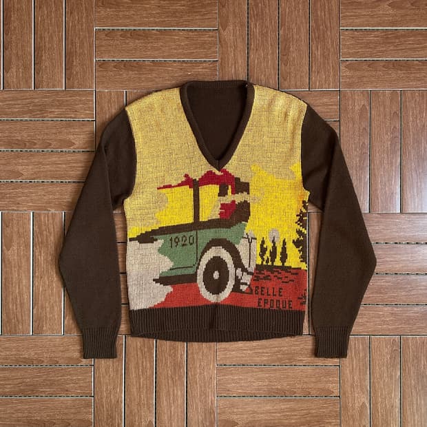 70‘s Lord clayton v-neck knit sweater