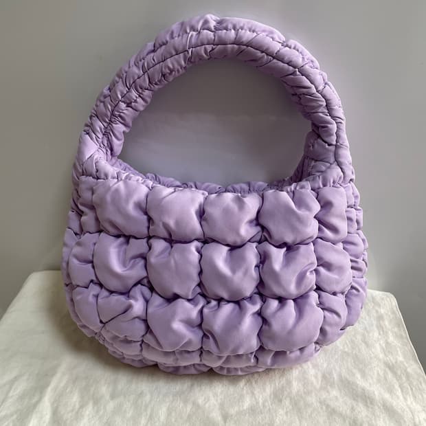 [1회착용]cos 코스 구름백 마이크로 미니백 라일락 토트 천가방 