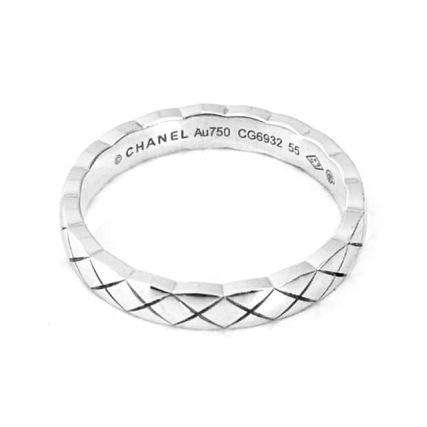 [55] Chanel 샤넬 남성 코코크러쉬링 퀄티드 반지 미니 화이트골드