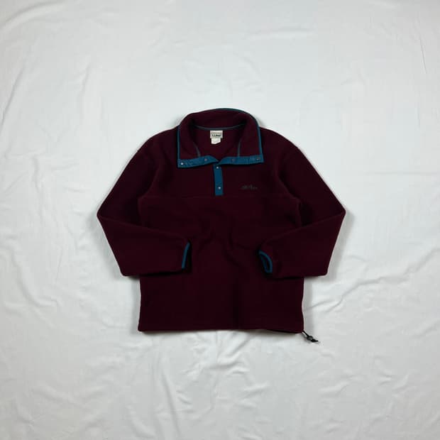 90‘s 엘엘빈 llbean 로고 풀오버 스냅 플리스 자켓