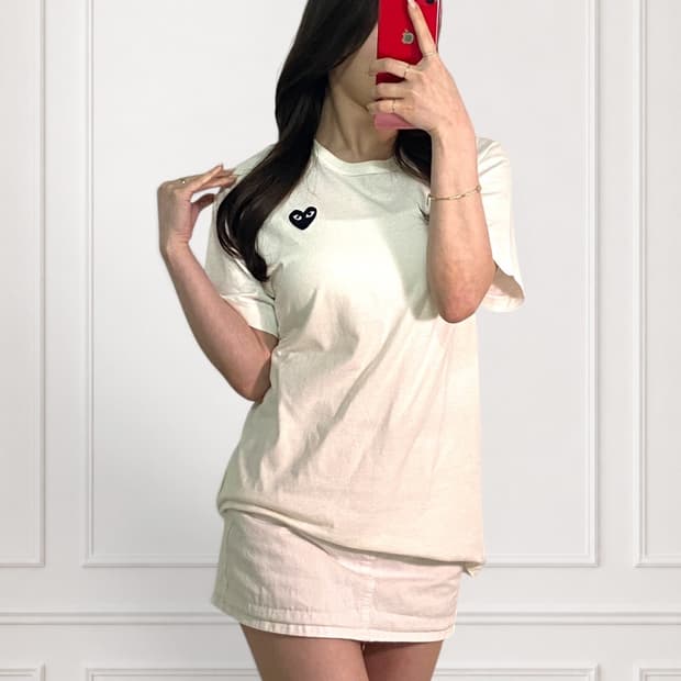 꼼데가르송 블랙와펜 라운드티