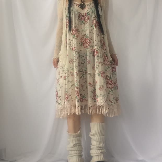 Flower pattern sleeveless onepiece