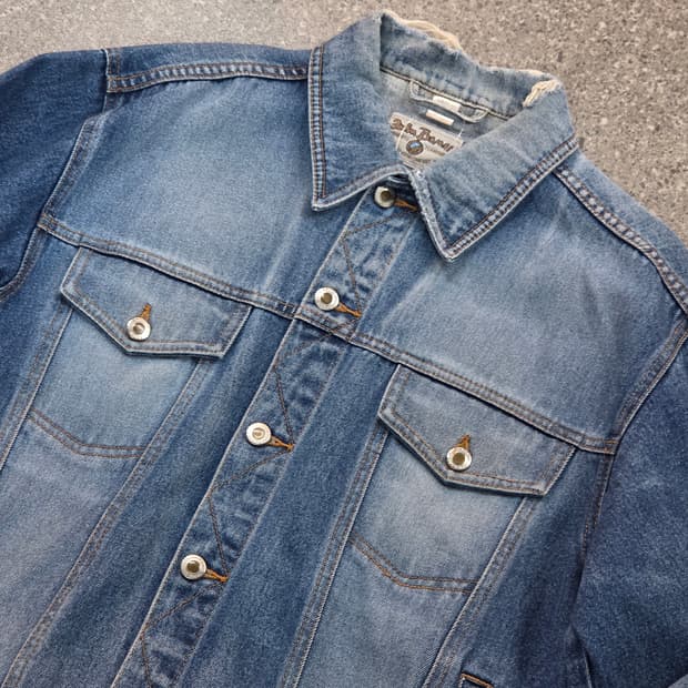 Vintage 빈티지 중청워싱 데님자켓