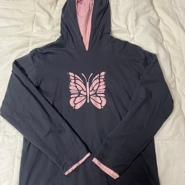 니들스 리버시블 후드티 L 핑크 네이비