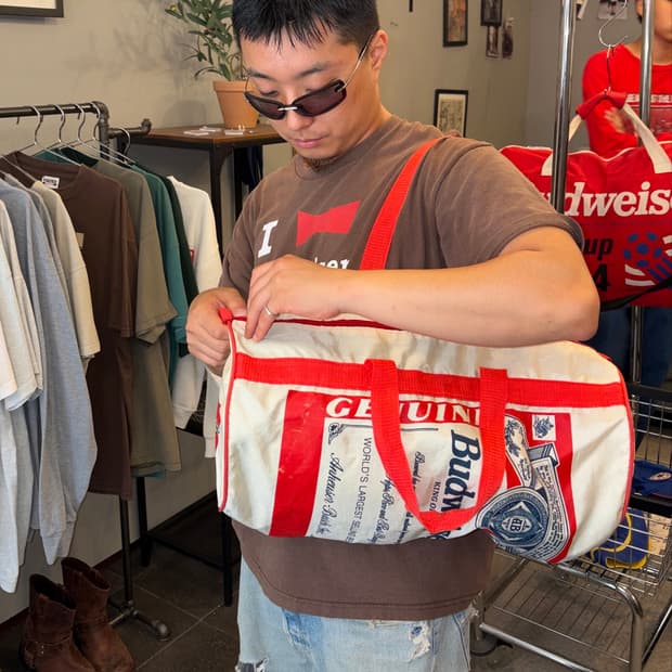 80-90’s Budweiser Can/duffle bag