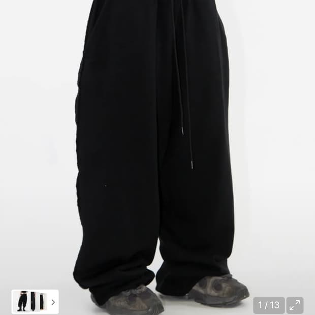 크리건 와이드 팬츠 블랙 xl