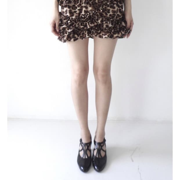 Settleformoon leopard frill skirt