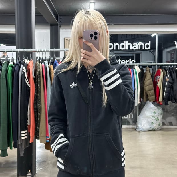 아디다스 블랙 오리지널 후드 집업