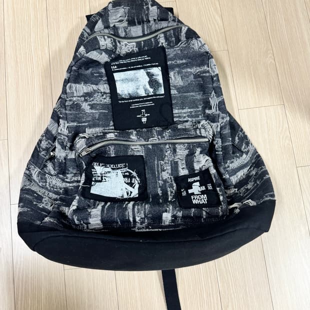 파프롬왓 파 패치 코튼 백팩_블랙