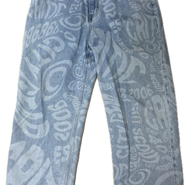 CRITIC- LASER LOGO DENIM PANTS SKY BLUE