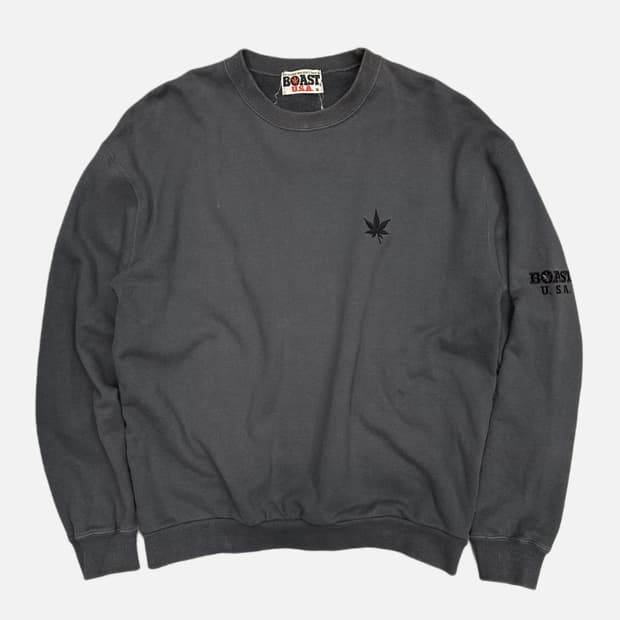 90's arijuana embroidery logo sweatshirt