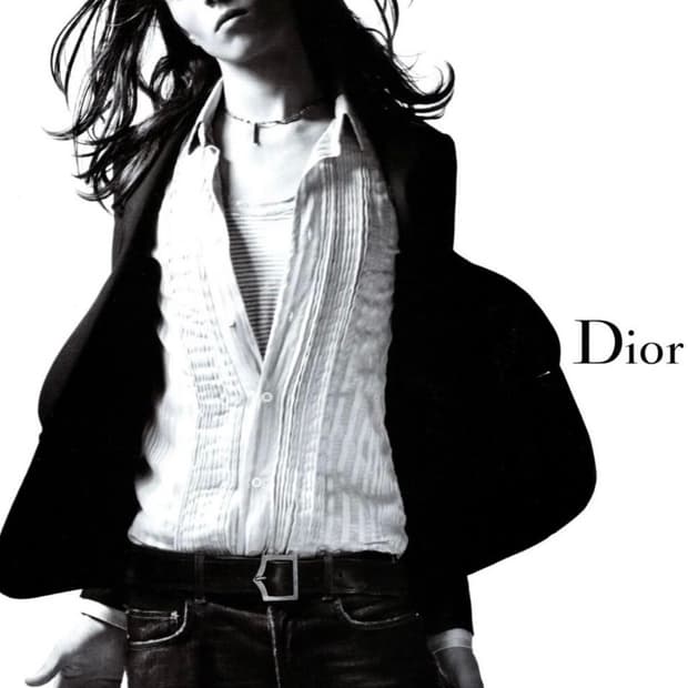 디올옴므 05SS D벨트 WHITE 90 / 에디슬리먼