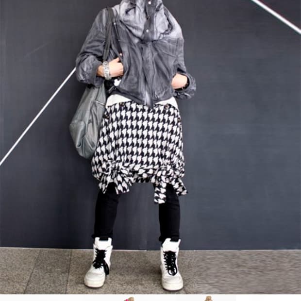 메르시보꾸 mercibeaucoup 박쥐 패턴 배기팬츠