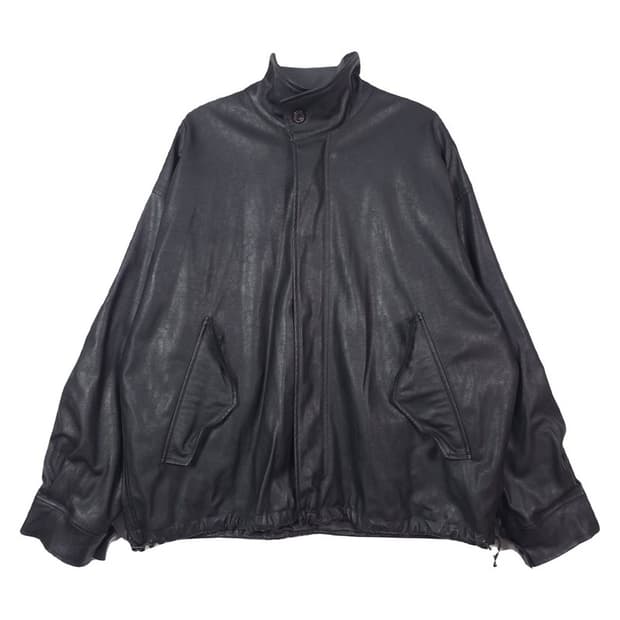 파르티멘토 스탠드카라 비건 레더 자켓 블랙 L