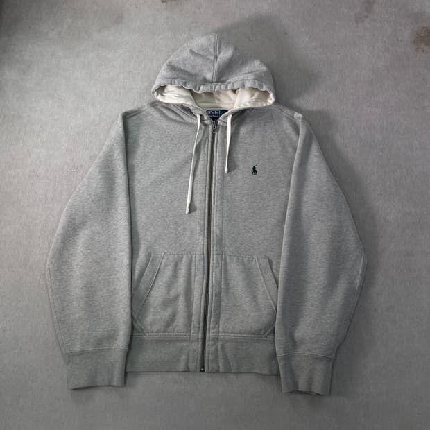 105 폴로랄프로렌 그레이 와플 후드집업  