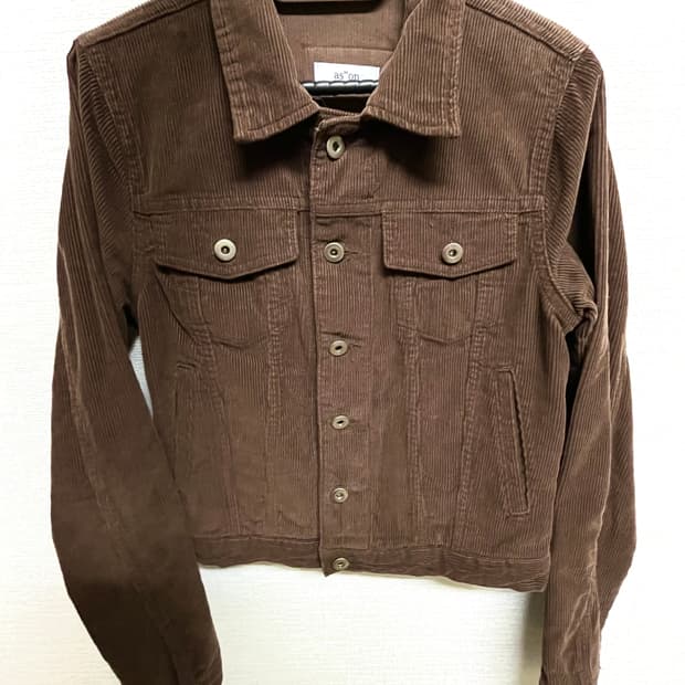 애즈온 코듀로이 자켓 브라운