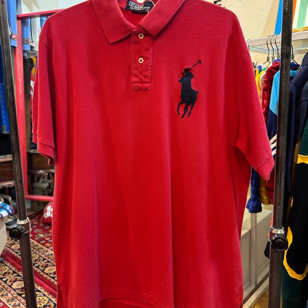 폴로 랄프로렌 빅포니 로고 반팔 카라티  레드