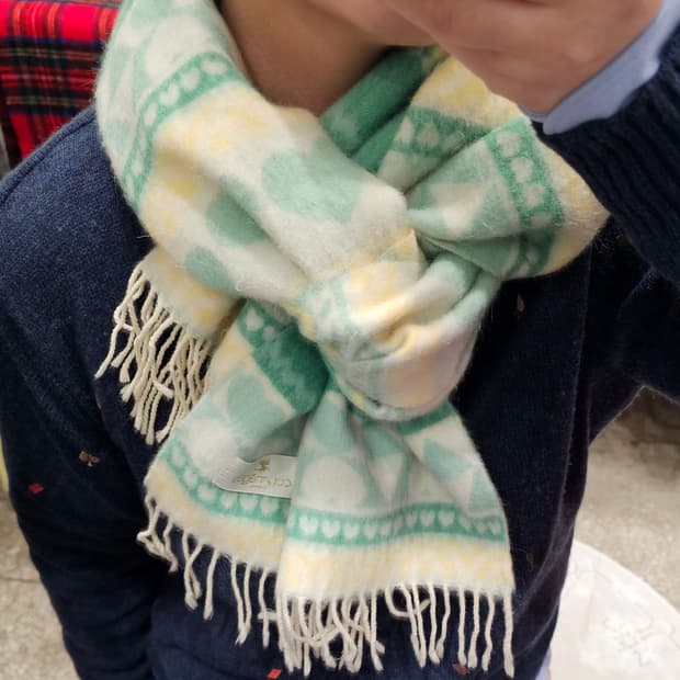 Courreges 파스텔 하트 머플러