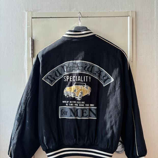 일본 빈티지 면 바시티 자켓
