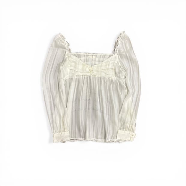 Back Lettering See Through Blouse