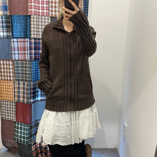 Gap 초코 브라운 니트 집업