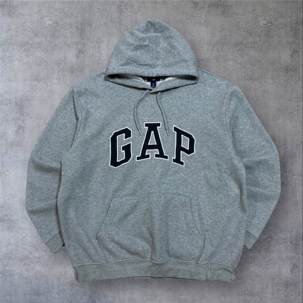 GAP 스펠아웃 빅로고 그레이 후드티