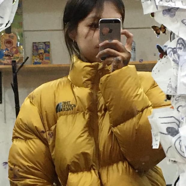 노스페이스 눕시 옐로우