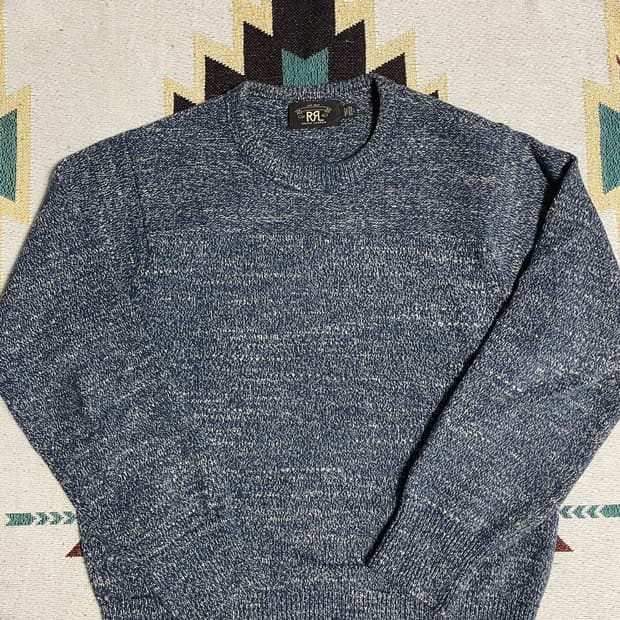 RRL 네이비 피셔맨 니트 스웨터(L)