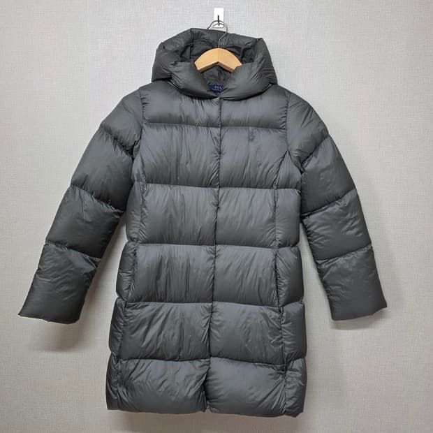 유아용 폴로 랄프로렌 후드 덕다운  롱패딩 그레이 12-14세