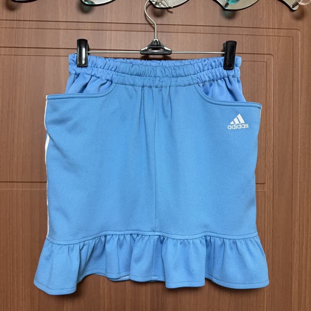 아디다스 아노깔 서브컬쳐 빈티지 스카이 블루 리메이크 프릴 스커트