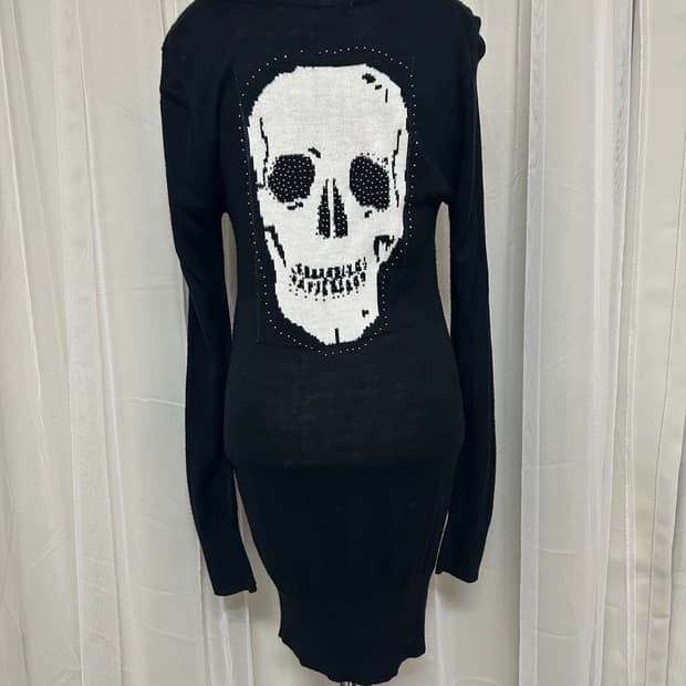 펑크 슬림핏 해골 가디건