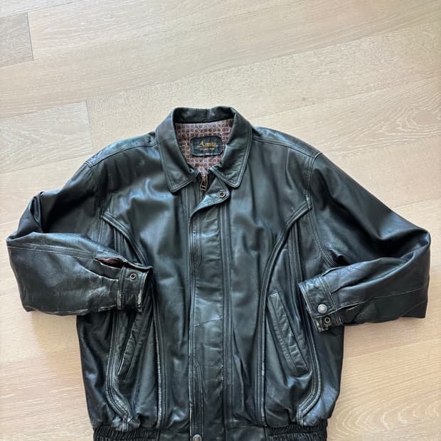 빈티지 레더 봄버 자켓