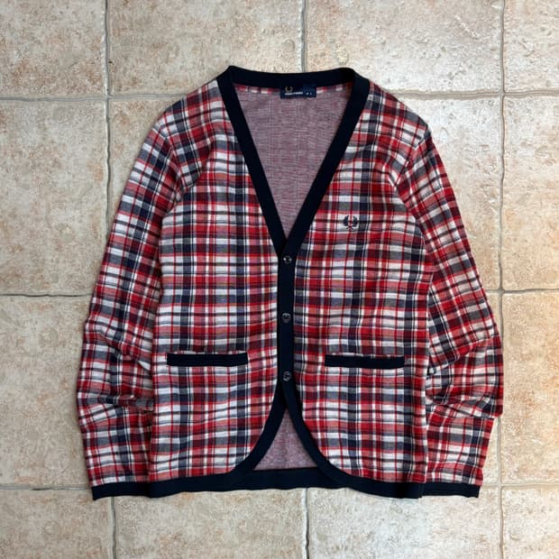 FredPerry ivy check pattern cardigan JP
