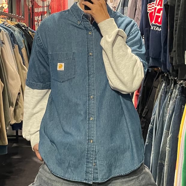 [IM] carhartt 칼하트 데님 반팔셔츠