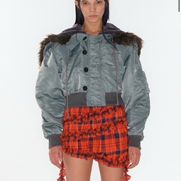 오픈와이와이 faux fur zipper hood ma1