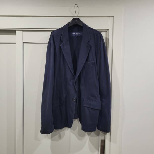 꼼데가르송 옴므 체크 블럭 자켓 L