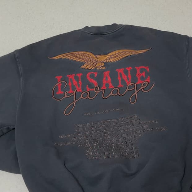 [2]인세인개러지 크루넥 맨투맨 블랙