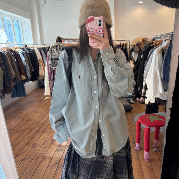 폴로 카키 루즈핏 셔츠