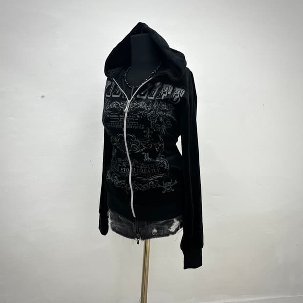 Mild life punk velvet hood jacket