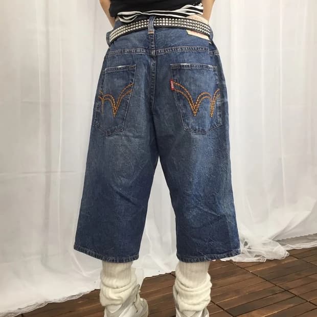 EDWIN Washed Denim Bermuda Shorts