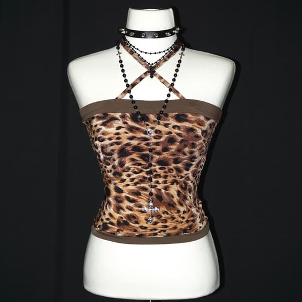 leopard gyaru top 