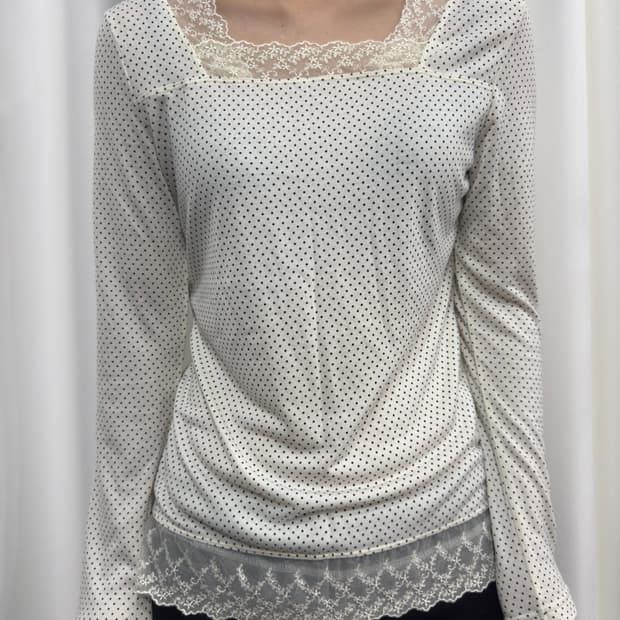 dot lace longsleeve